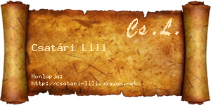 Csatári Lili névjegykártya